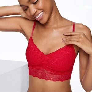 PINK Victoria's Secret Red Lace Bandeau
